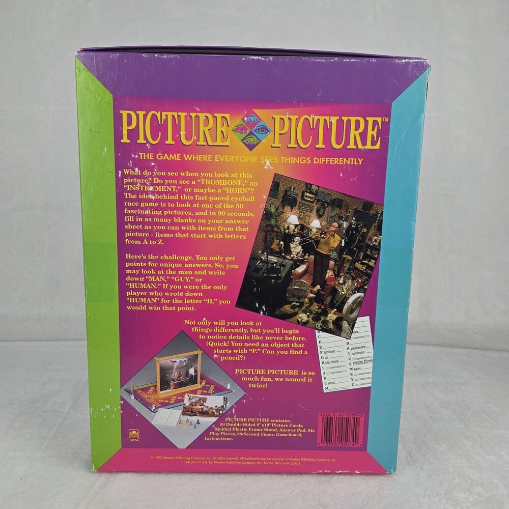 Vintage 1992 Picture Picture Board Game Golden Complete With Instructions - Picture 14 of 15